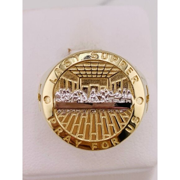 14k gold ring last supper Size 11 Pray for us Jesus - Cross ring - Ultima cena - Picture 4 of 8